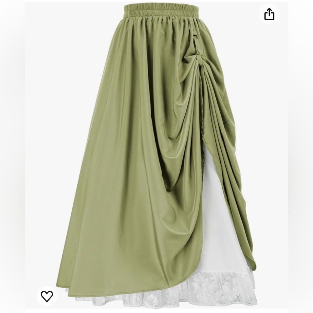 Scarlet Darkness Long Maxi Skirt Double Layer VictorianRenaissance S…